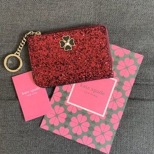 NWT! Kate Spade Glitter Card Holder/Coin Purse
